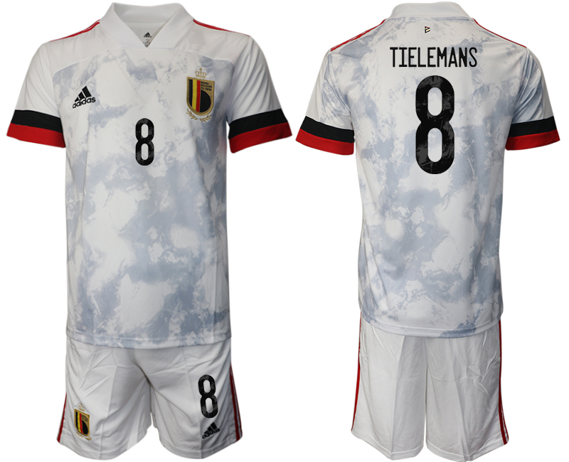 Men 2021 European Cup Belgium away white #8 Soccer Jersey->portugal jersey->Soccer Country Jersey